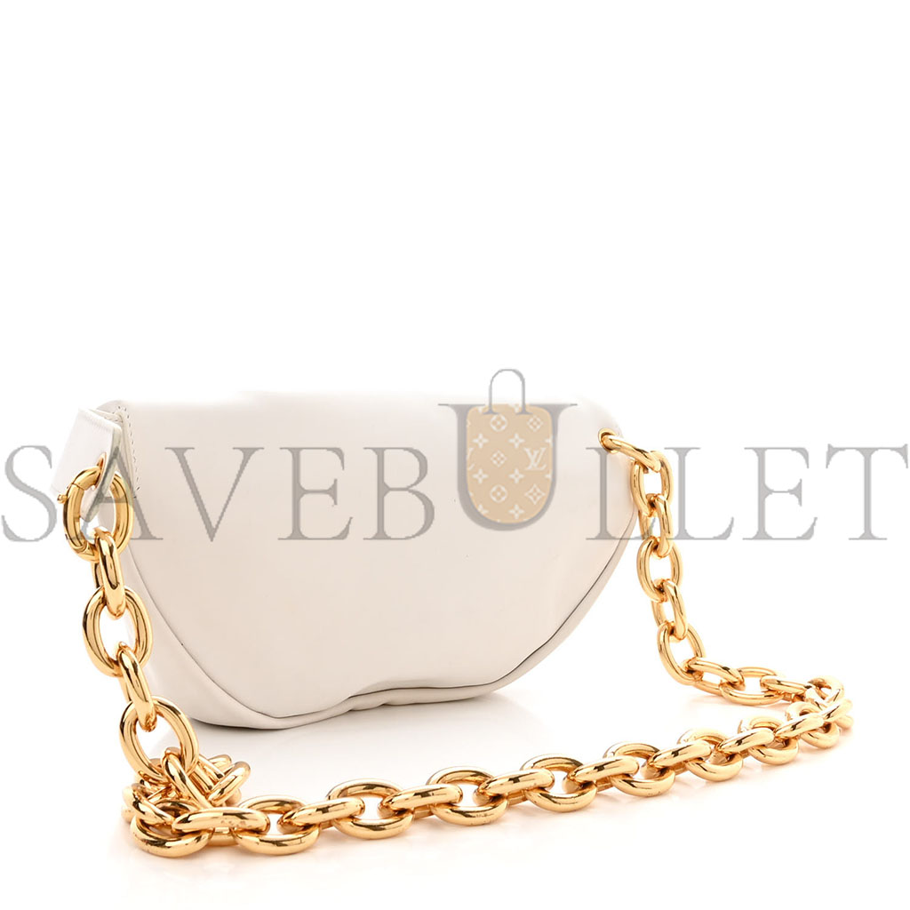 BOTTEGA VENETA NAPPA THE BELT CHAIN POUCH CHALK  (24*14*7cm)