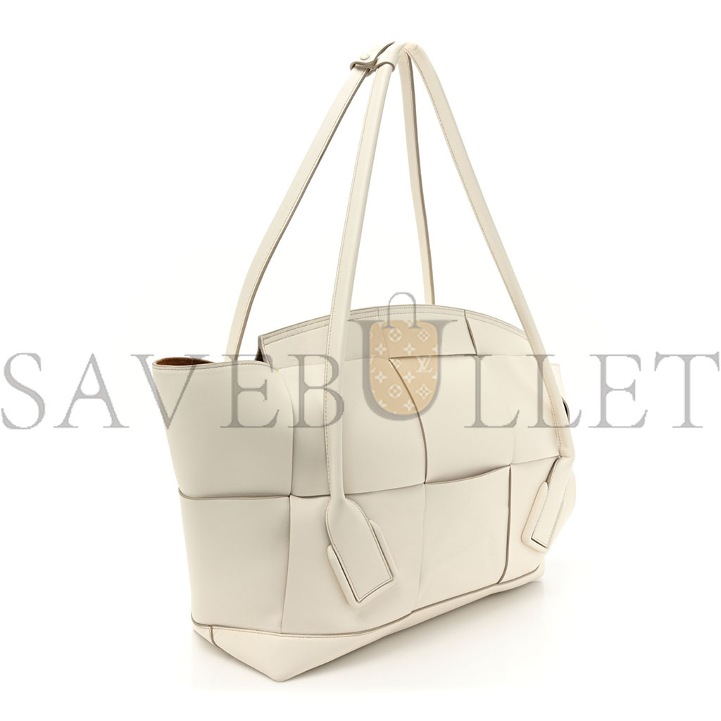 BOTTEGA VENETA FRENCH CALFSKIN MAXI INTRECCIATO LARGE ARCO BIANCO (38*30*14cm)