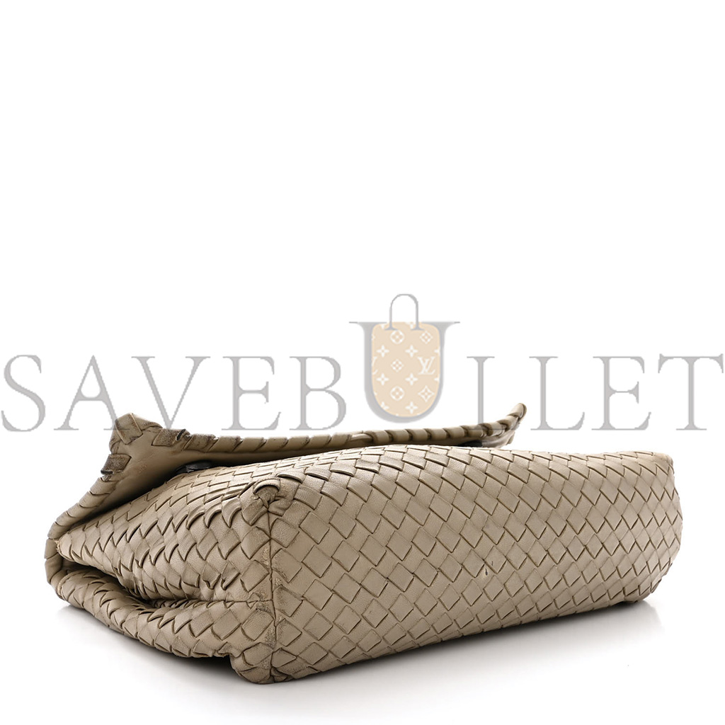 BOTTEGA VENETA NAPPA INTRECCIATO OLIMPIA SHOULDER BAG LIMESTONE  (28*19*10cm)