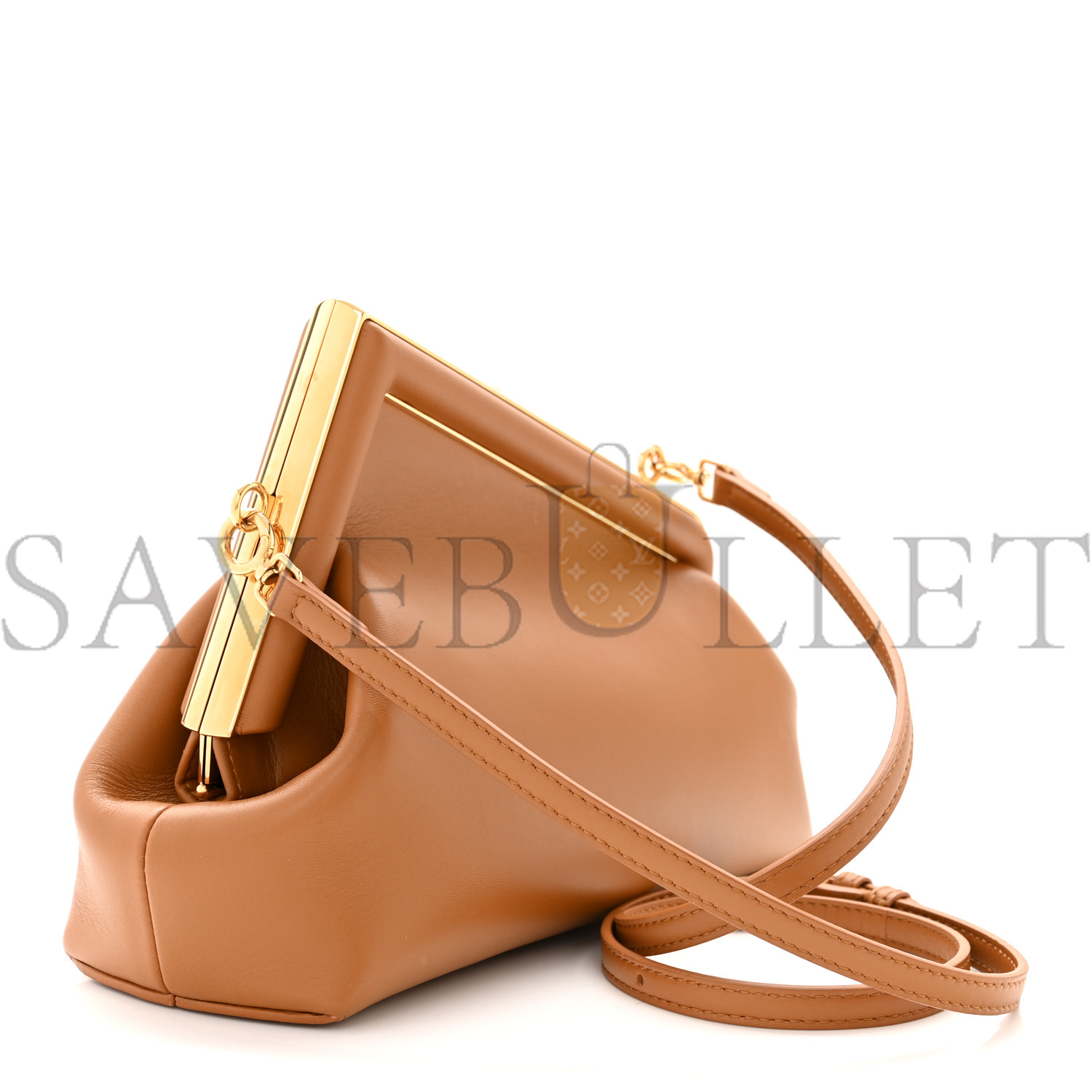 FENDI SHINY NAPPA SMALL FENDI FIRST CARAMELLO (26*18*9.5cm)