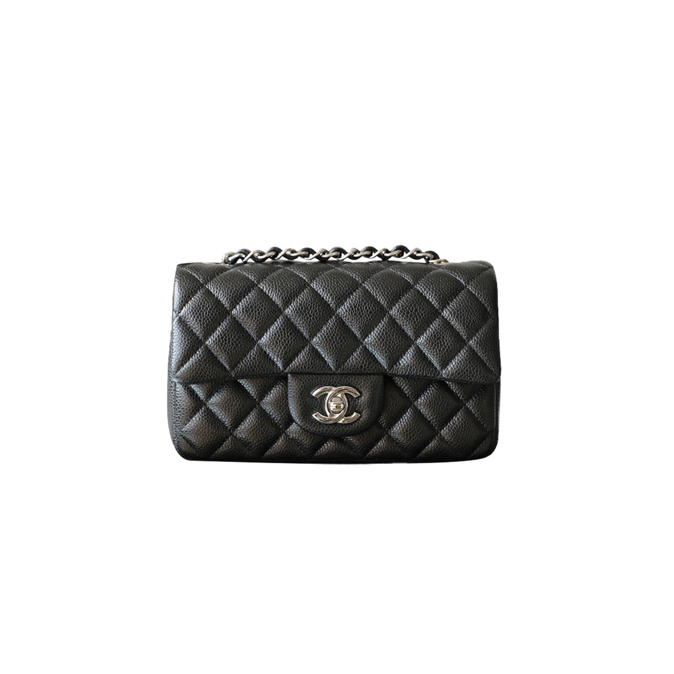 CHANEL CLASSIC FLAP LARGE MINI BLACK COWHIDE CAVIAR A69900 (20*12.5*6cm)