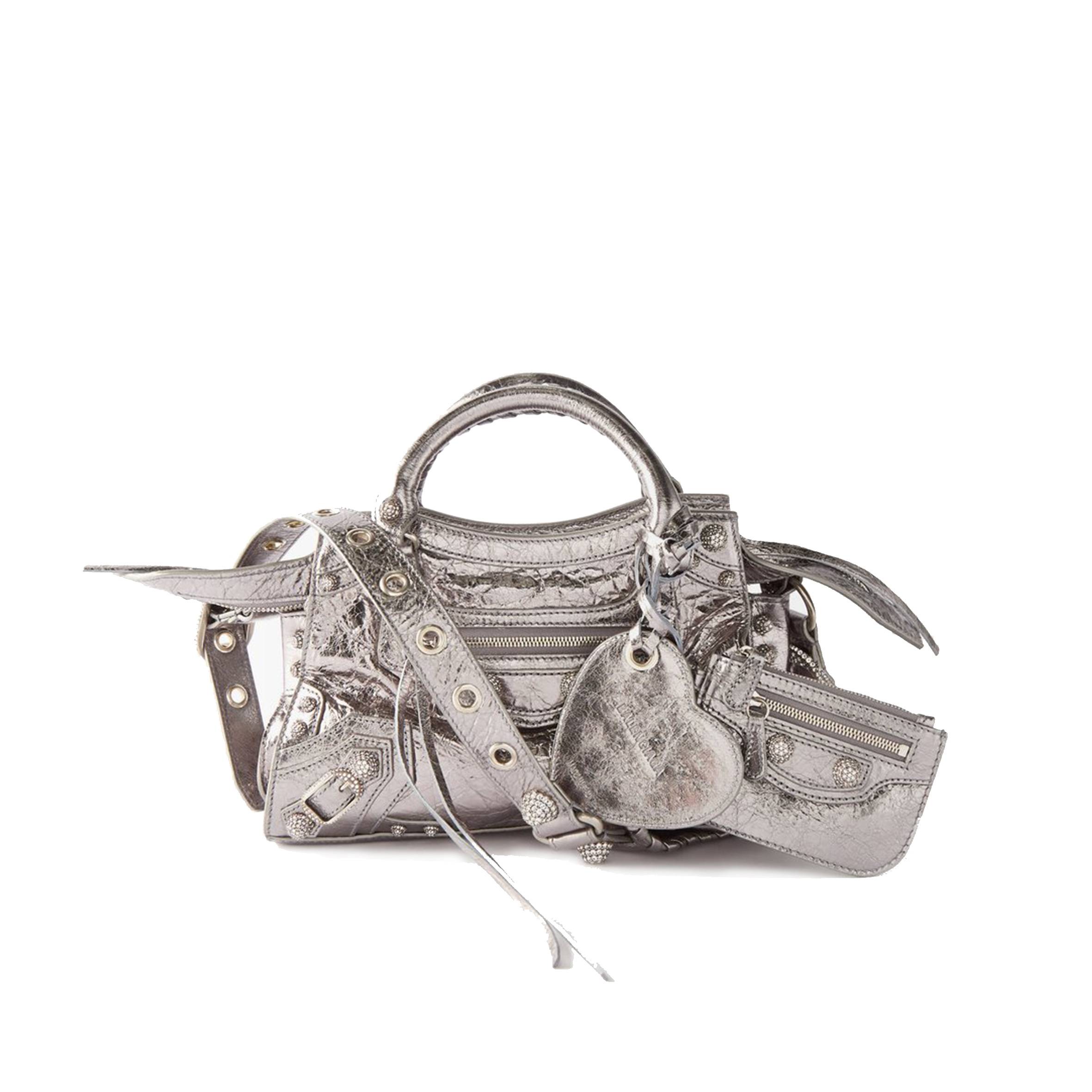 BALENCIAGA SILVER NEO CAGOLE CITY XS LEATHER BAG  MATCHESFASHION US (25.6*17*11.1cm)