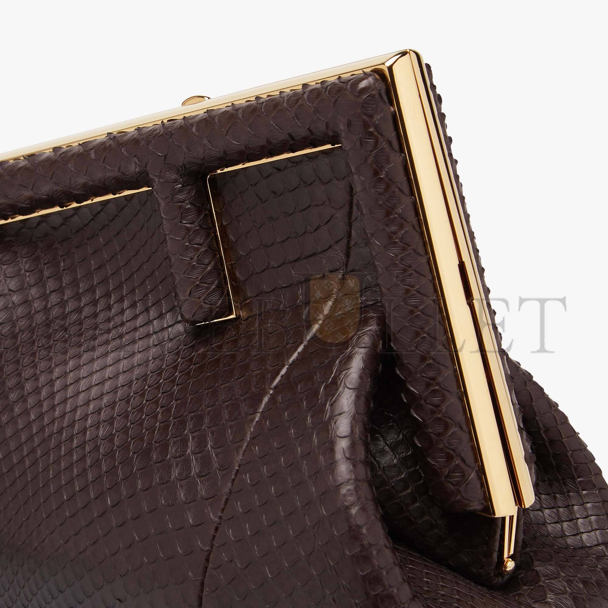 FENDI FIRST SMALL - DARK BROWN PYTHON LEATHER BAG 8BP129AHN2F12G2 (26*19*9.5cm)