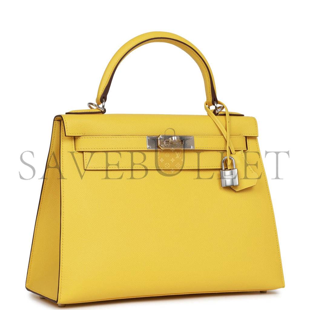 HERMES KELLY SELLIER 28 JAUNE DE NAPLES EPSOM PALLADIUM HARDWARE (28*22*10cm)