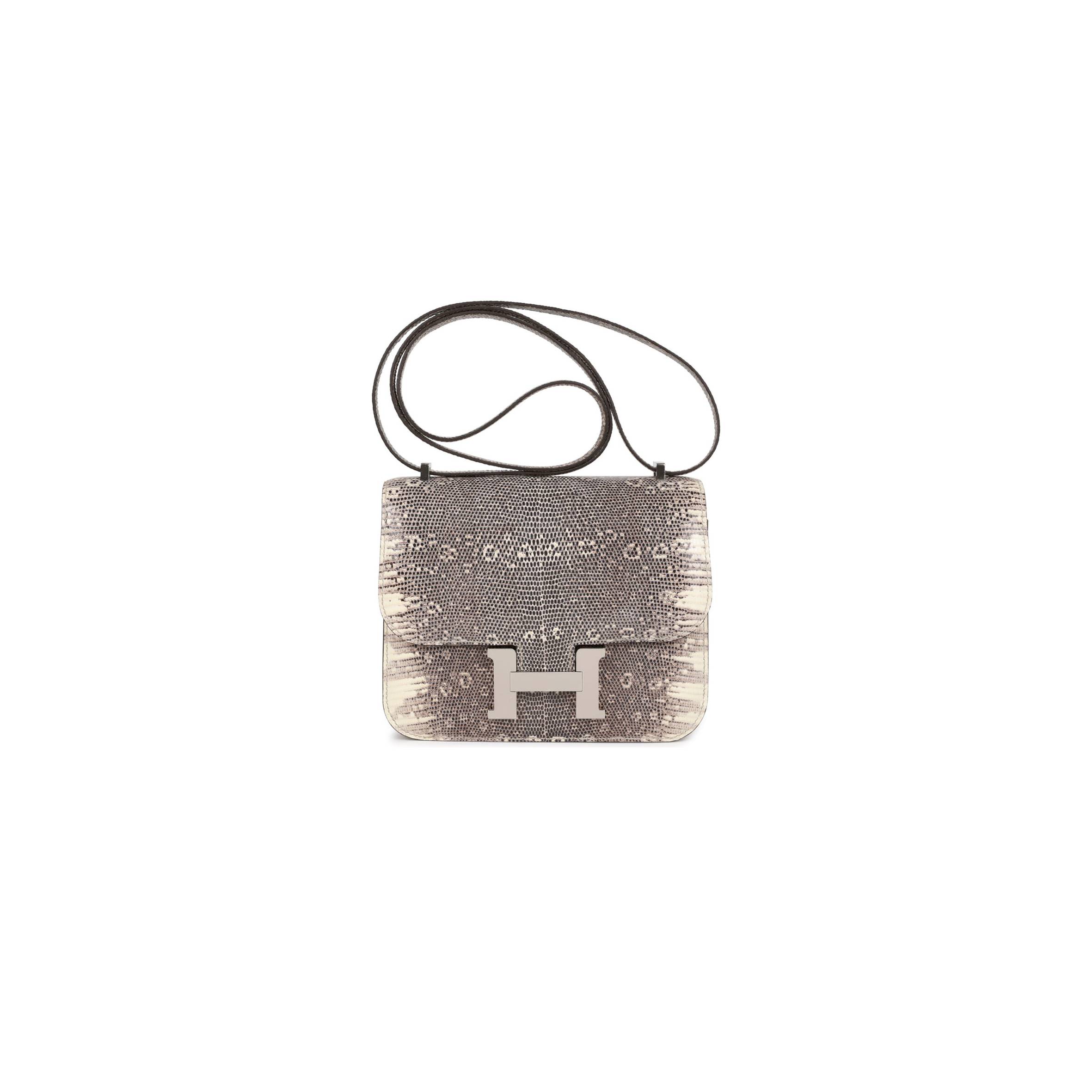 HERMES MINI CONSTANCE 18 OMBRE LIZARD VARANUS PALLADIUM HARDWARE (18*16*5cm)