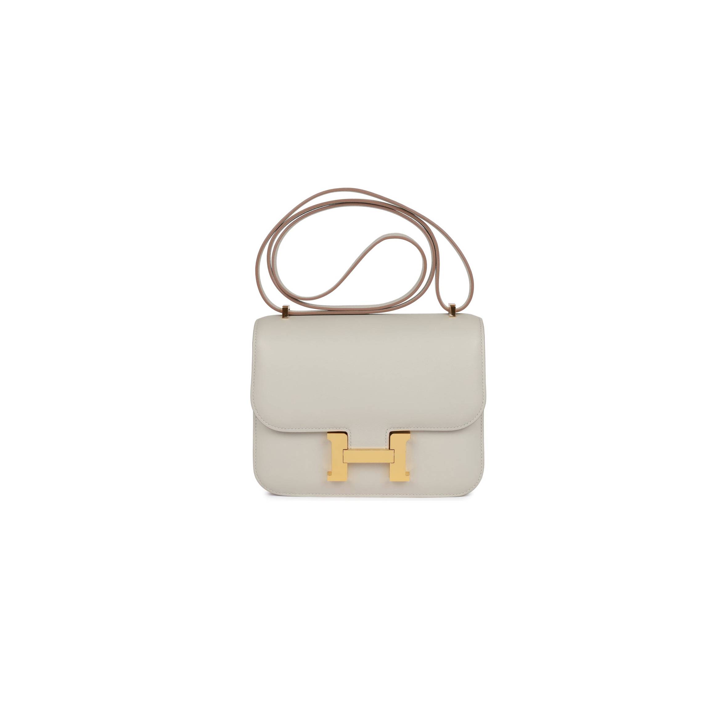 HERMES CONSTANCE 18 GRIS PERLE SWIFT GOLD HARDWARE (18cm)