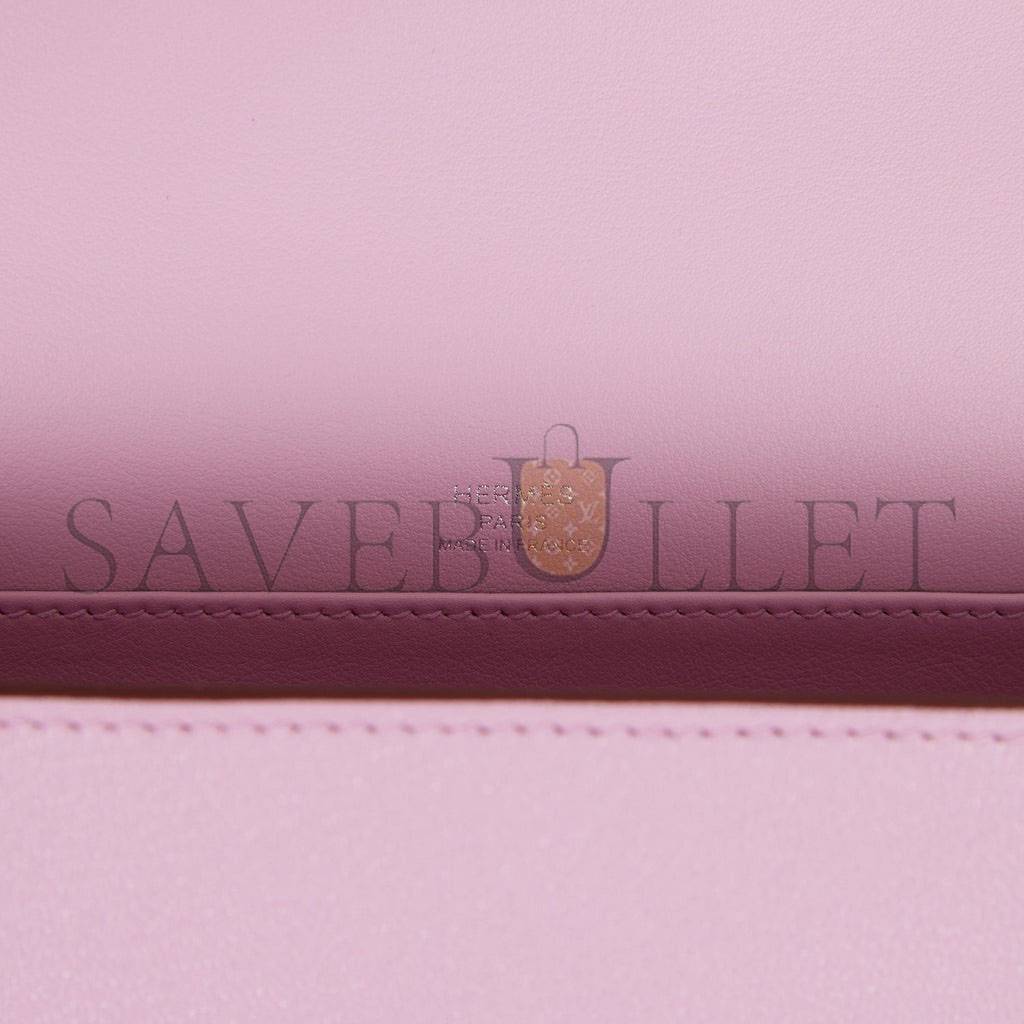 HERMES GETA MAUVE SYLVESTRE CHEVRE PALLADIUM HARDWARE (20.3*14*6.4cm)