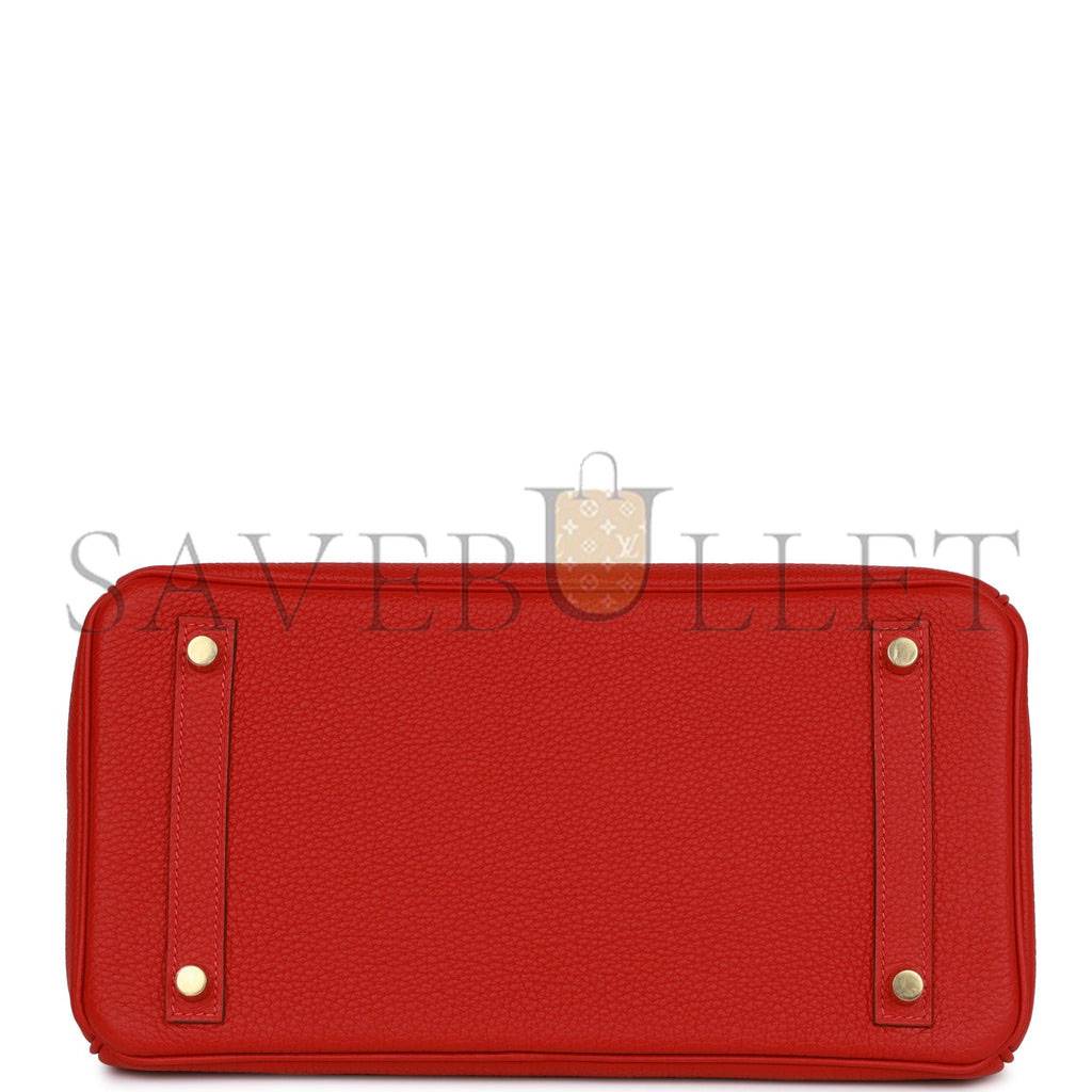 HERMES SPECIAL ORDER (HSS) BIRKIN 30 ROUGE CASAQUE TOGO GOLD HARDWARE ( 30cm*22*16cm)