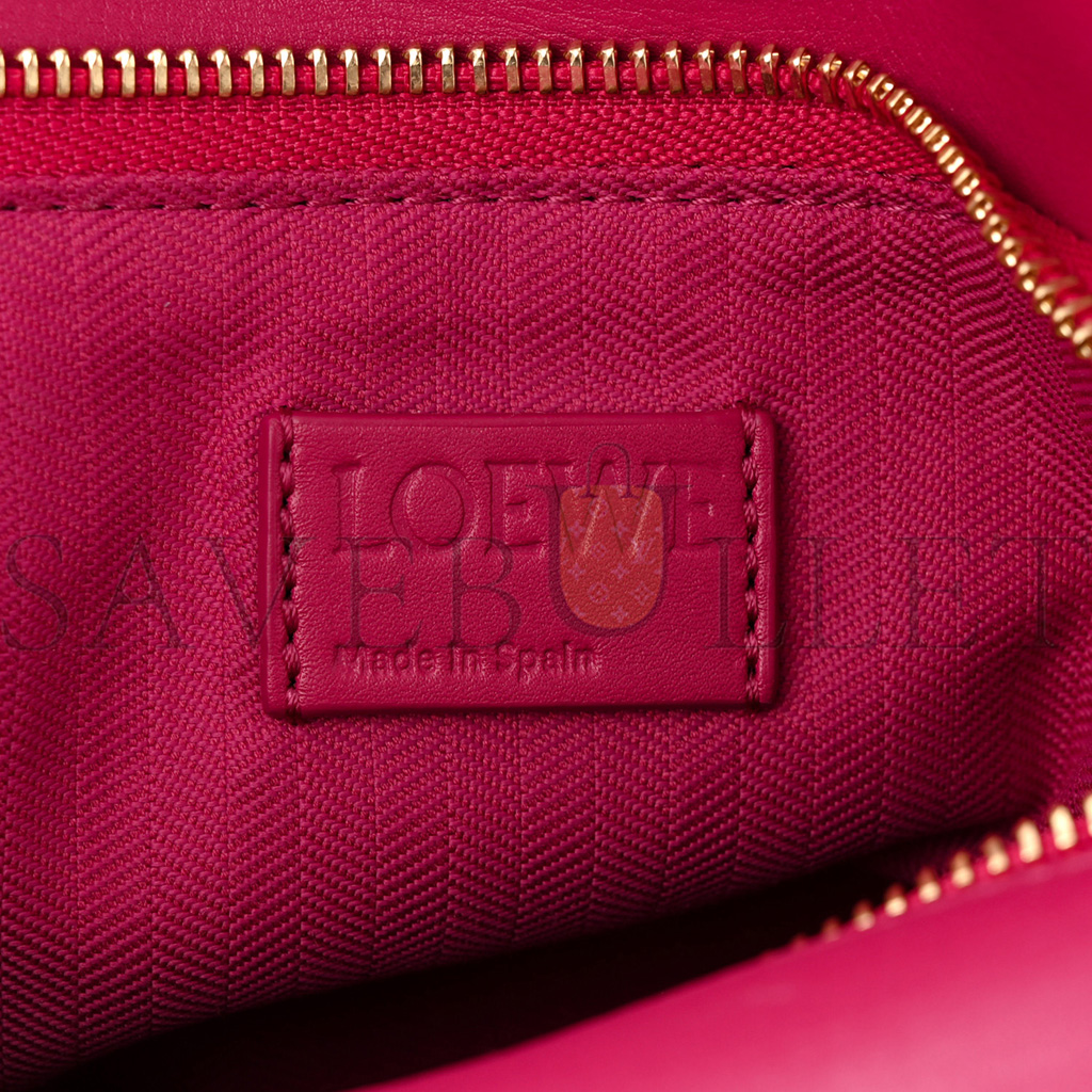 LOEWE SATIN CALFSKIN MONOCHROME SMALL PUZZLE EDGE BAG RUBY RED GLAZE (24*16.5*10.5cm)