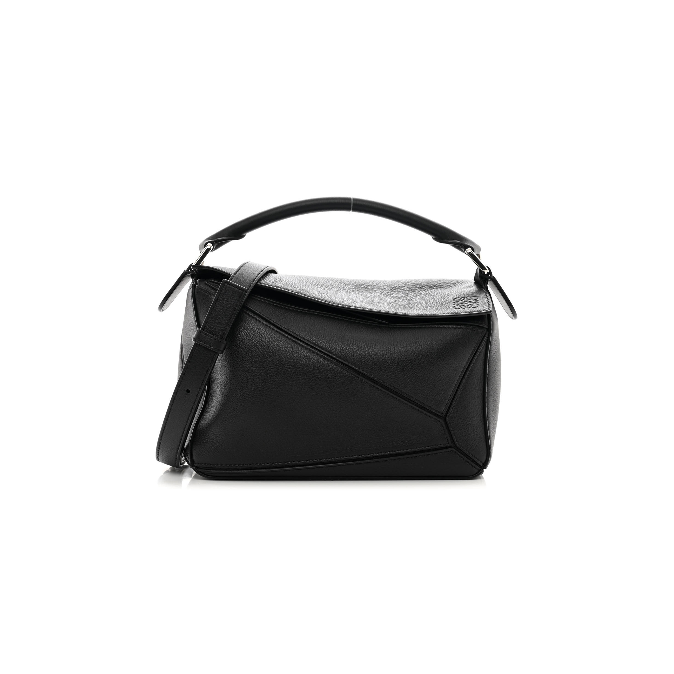 LOEWE CALFSKIN SMALL PUZZLE BAG BLACK (24*16.5*10.5cm)