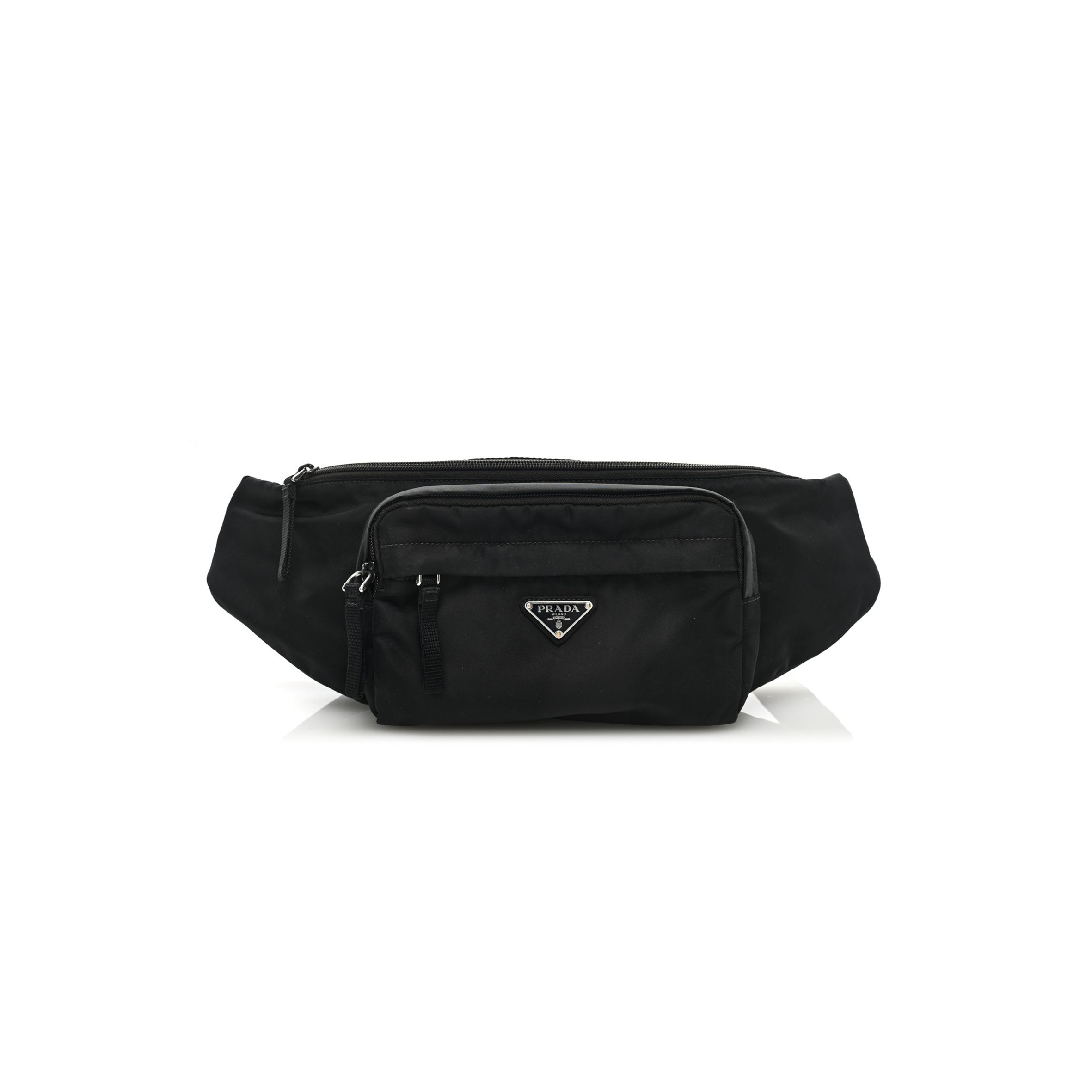 PRADA TESSUTO NYLON MONTAGNA BELT BAG BLACK (33*13*6cm)