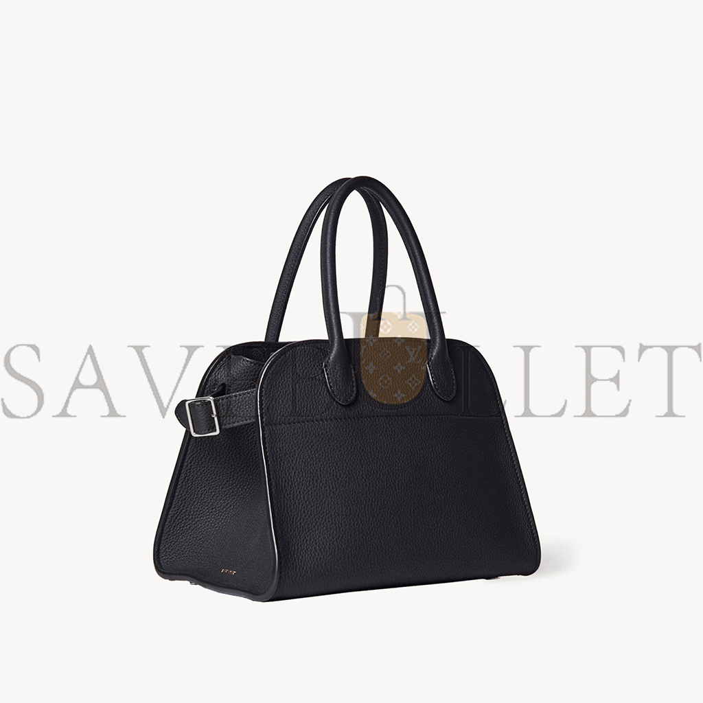 THE ROW SOFT MARGAUX 12 BAG IN LEATHER BLACK W1586L133BLPL (30*23*19cm)