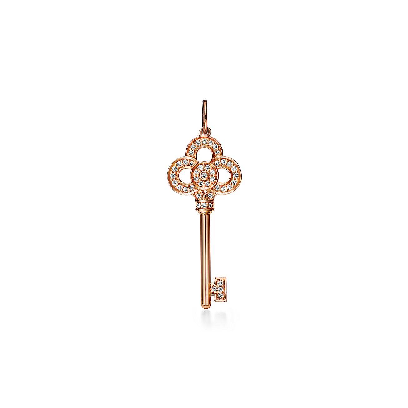 TIFFANY KEYS MINI CROWN KEY PENDANT IN 18K GOLD WITH DIAMONDS