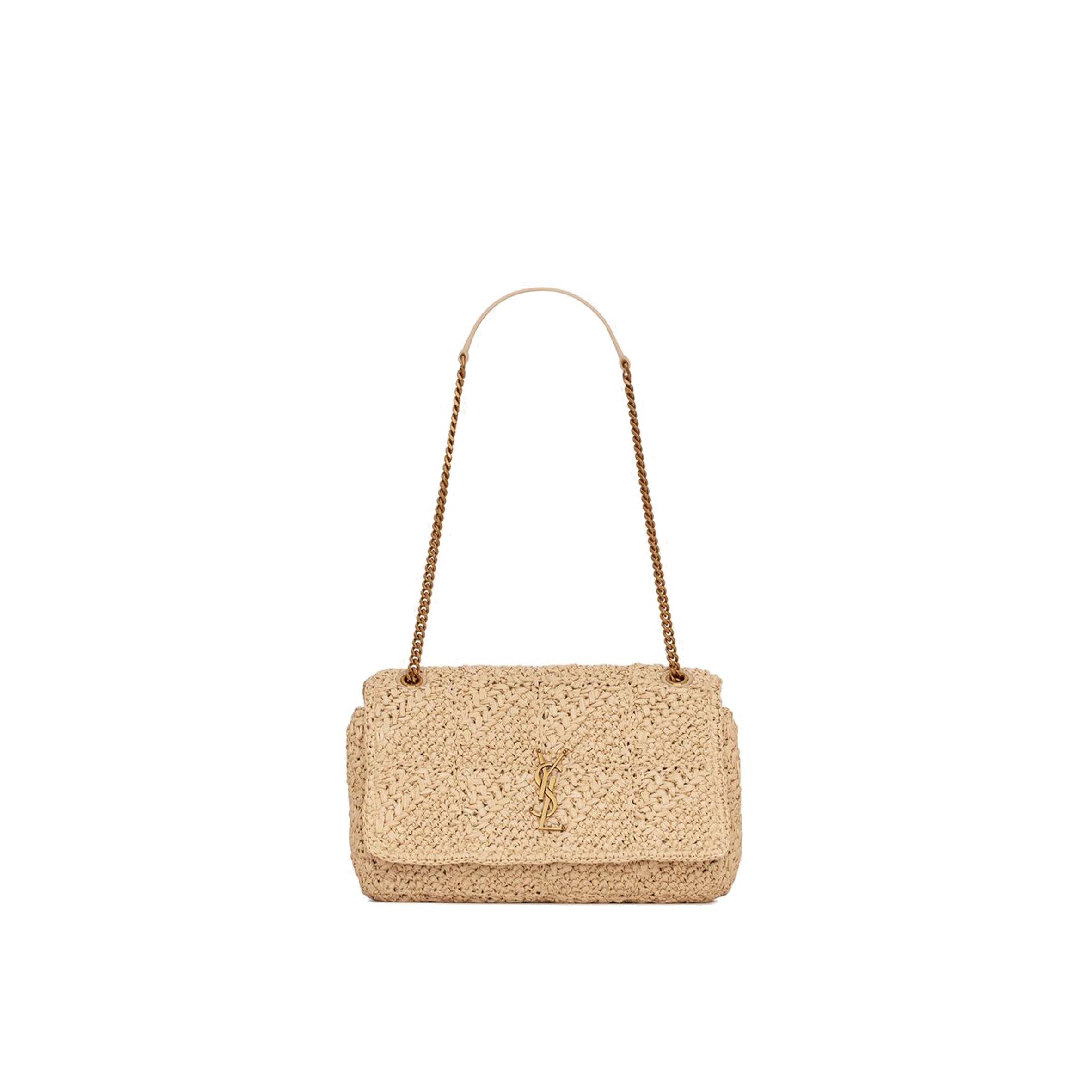 YSL JAMIE MEDIUM CHAIN BAG IN RAFFIA 515821GAAAT2087 (25*15*7.5cm)