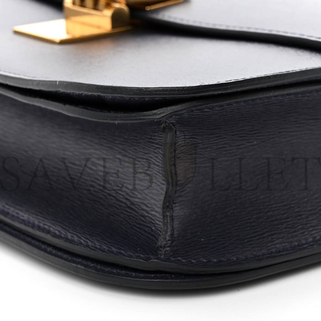 CELINE LIEGE CALFSKIN MEDIUM CLASSIC BOX FLAP BAG DARK BLUE (23*18*6cm)