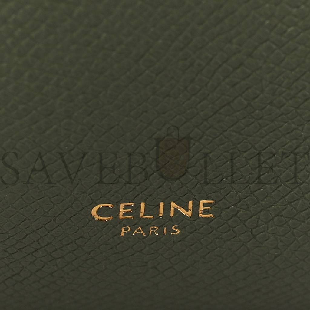 CELINE GRAINED CALFSKIN MICRO BELT BAG ARMY GREEN (23*22*13cm)