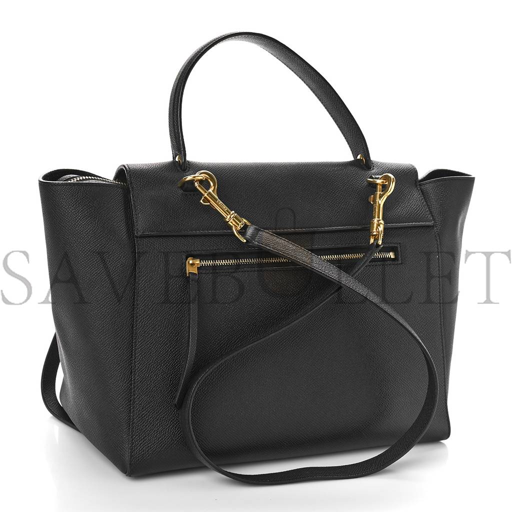 CELINE GRAINED CALFSKIN MINI BELT BAG BLACK (28*24*15cm)