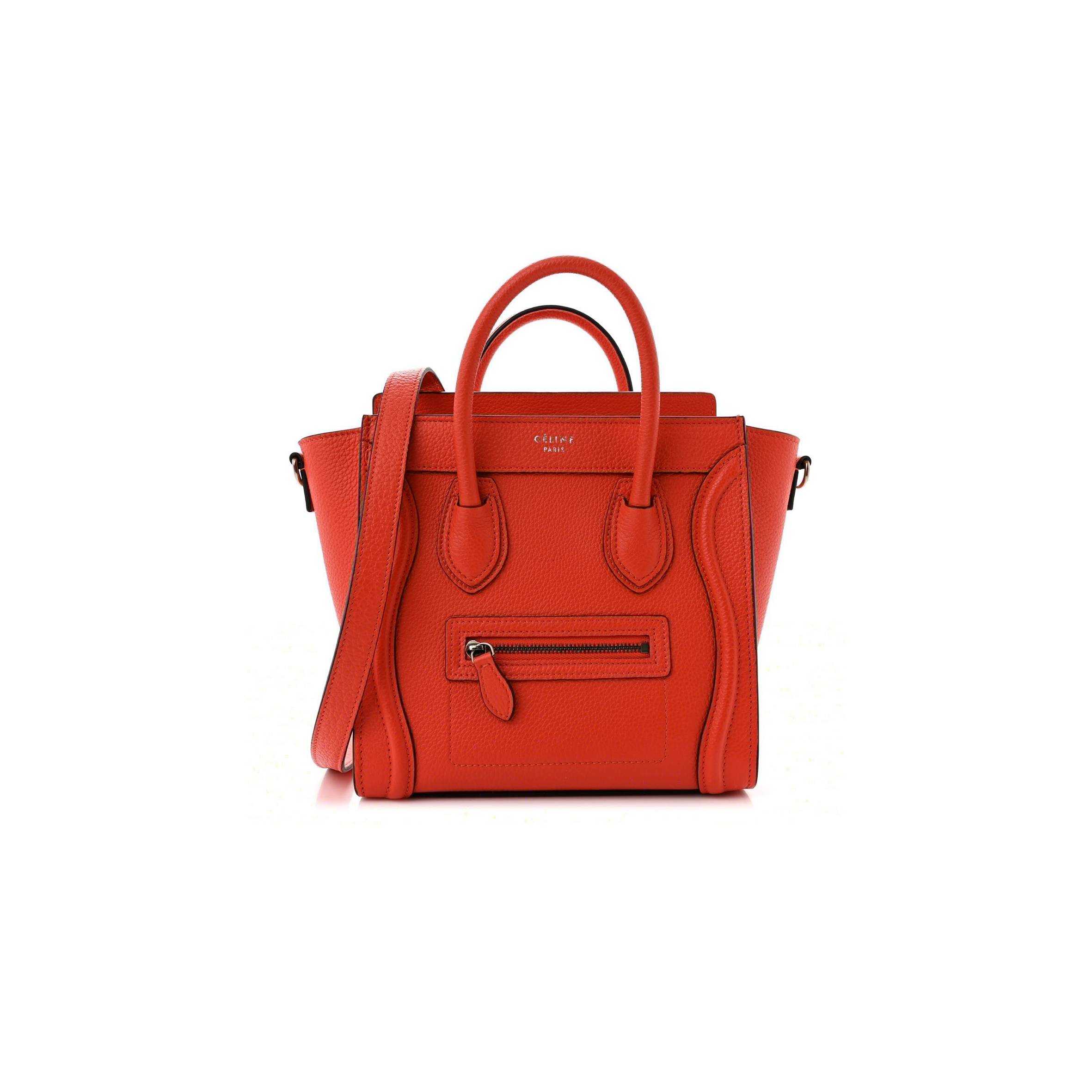 CELINE BABY GRAINED CALFSKIN NANO LUGGAGE RED (20*20*10cm)