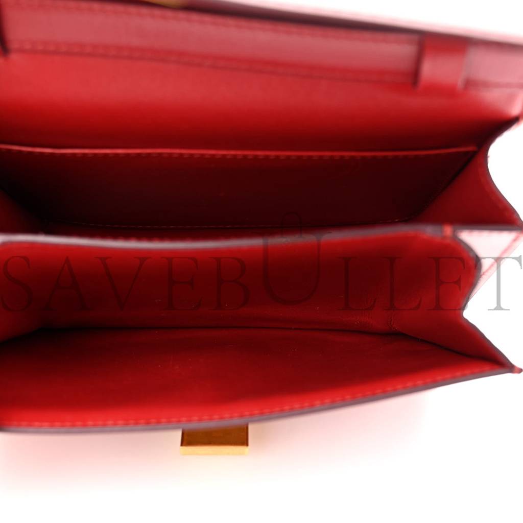 CELINE BOX CALFSKIN TEEN CLASSIC BOX FLAP BAG RED (18*15*6cm)