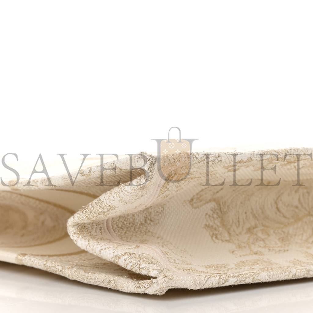 DIOR CANVAS EMBROIDERED MEDIUM DIORIVIERA TOILE DE JOUY BOOK TOTE GOLD (36*27*7cm)